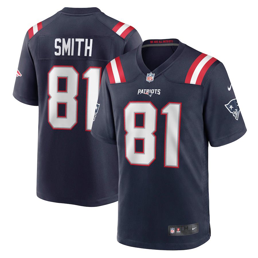 Men New England Patriots 81 Jonnu Smith Nike Navy Game Player NFL Jersey
